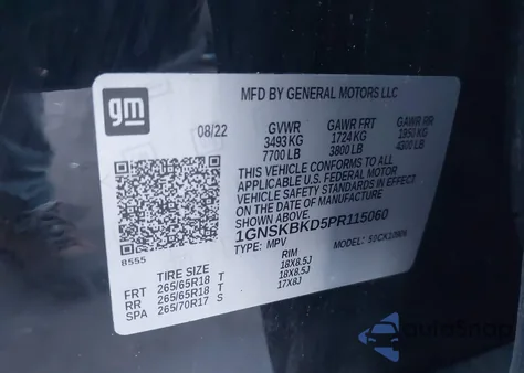 2023 Chevrolet Suburban 4Wd Ls from USA, damaged, VIN 1GNSKBKD5PR115060